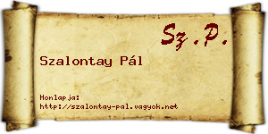Szalontay Pál névjegykártya